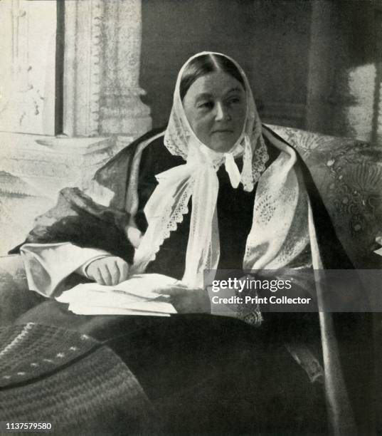 Florence Nightingale, circa 1900, . Portrait of Florence Nightingale , British social reformer and statistician who made her reputation by her...