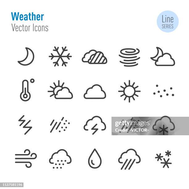 weather icons - vector line series - humidity stock illustrations