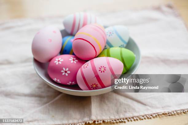 colorful easter eggs - painted easter eggs stock pictures, royalty-free photos & images