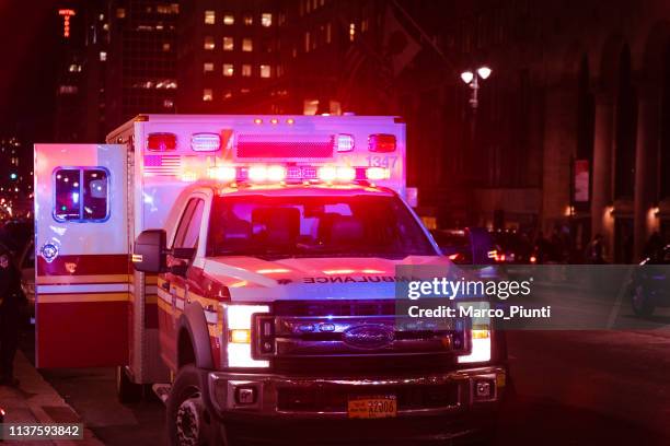 ambulance in united states - ambulance lights stock pictures, royalty-free photos & images