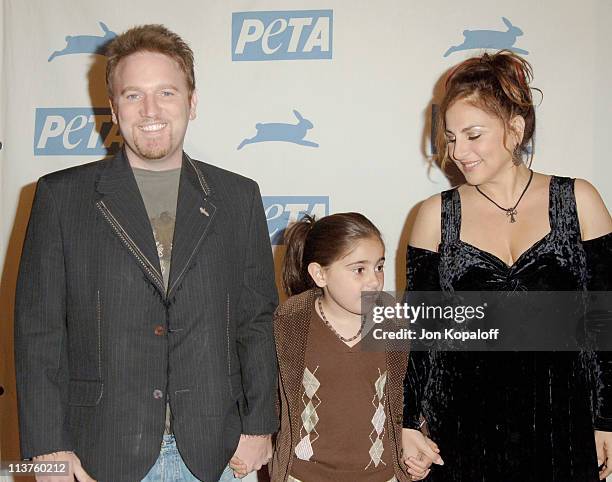 Dan Finnerty, Kathy Najimy and daughter during 25th Anniversary Gala for PETA and Humanitarian Awards - Arrivals at Paramount Pictures in Hollywood,...