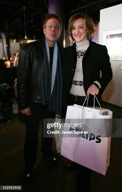 Greg Germann and Joan Cusack at Philips during 2006 Park City - Philips Lounge at Village at the Lift - Day 2 at Village at the Lift in Park City,...