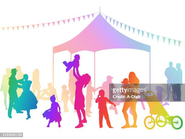 ilustraciones, imágenes clip art, dibujos animados e iconos de stock de joy flag festival rainbow - mother and son playing