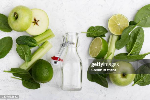 green healthy smoothie ingregients - smoothie sparse stock pictures, royalty-free photos & images