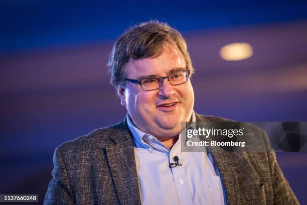 Reid Hoffman, co-founder of LinkedIn Corp., leaves the stage after speaking during the Bridge Forum in San Francisco, California, U.S., on Tuesday,...