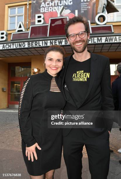 April 2019, Berlin: Katharina Wackernagel and her brother Jonas Grosch come to the premiere of the film "Wenn Fliegen träumen" at the film festival...