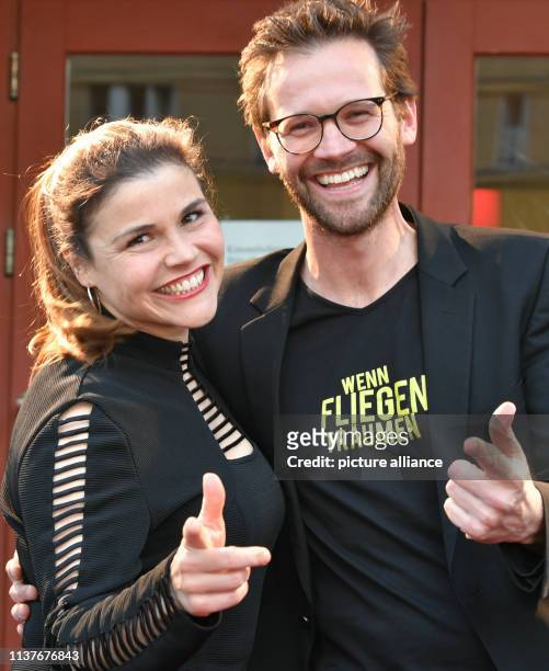 April 2019, Berlin: Katharina Wackernagel and her brother Jonas Grosch come to the premiere of the film "Wenn Fliegen träumen" at the film festival...