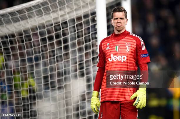 Wojciech Szczesny of Juventus FC looks dejected during the UEFA Champions League Quarter Final second leg football match between Juventus FC and Ajax...