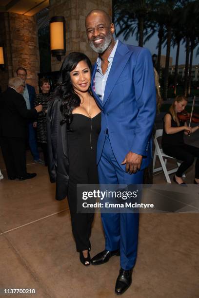 Brian McKnight and Leilani Malia Mendoza attend the Celebrity Fight Night's Founders Club Dinner at JW Marriott Desert Ridge Resort & Spa on March...