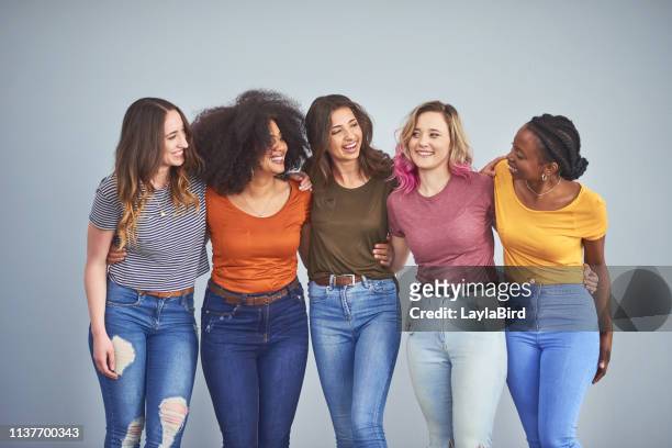 friends make the world a happier place - black woman happy white background imagens e fotografias de stock