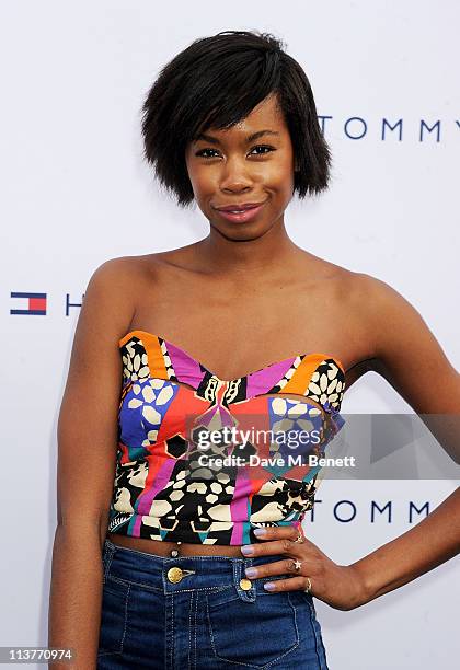 Model Tolula Adeyemi attends the launch of the new Tommy Hilfiger pop up shop at Tommy Hilfiger 'Prep World' Covent Garden on May 5, 2011 in London,...