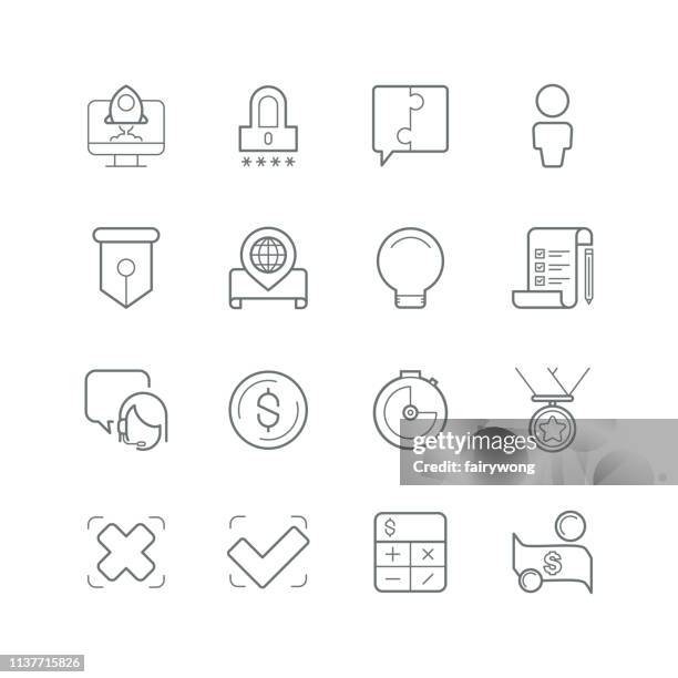 business and office icons - paper rocket stock illustrations