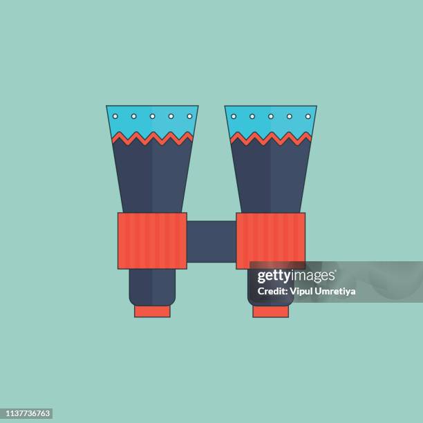 binoculars line icon, outline vector sign - pixel perfect stock illustrations