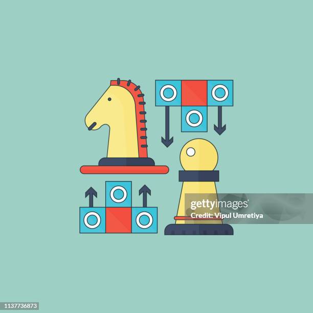 business strategy - checkmate stock illustrations