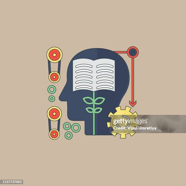 memorization icon concept - individual development plan stock illustrations