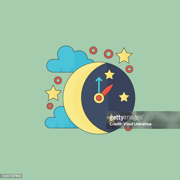sweet dreams sleeping time icon - child asleep in bedroom at night stock illustrations