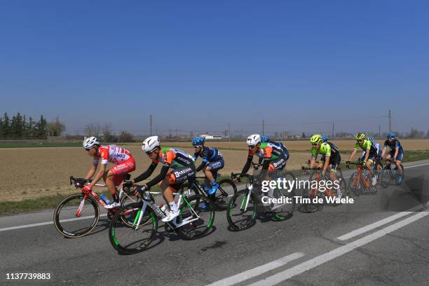 Fausto Masnada of Italy and Team Androni Giocattoli-Sidermec / Guy Sagiv of Israel and Team Israel Cycling Academy / Mirco Maestri of Italy and Team...