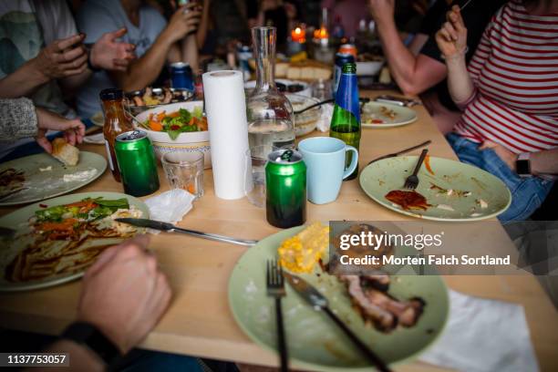 a sumptuous meal best shared with family in jondal, norway - all you can eat stock pictures, royalty-free photos & images
