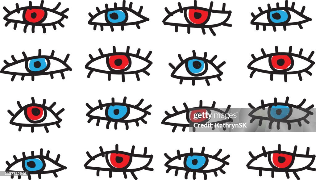 Red Eye Blue Eye Repeating Vector Pattern High-Res Vector Graphic ...
