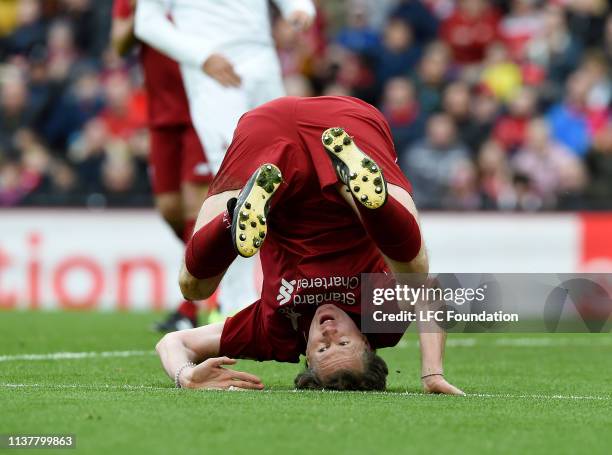 Steve McManaman of Liverpool FC Legends during the friendly match between Liverpool FC Legends and AC Milan Glorie at Anfield on March 23, 2019 in...