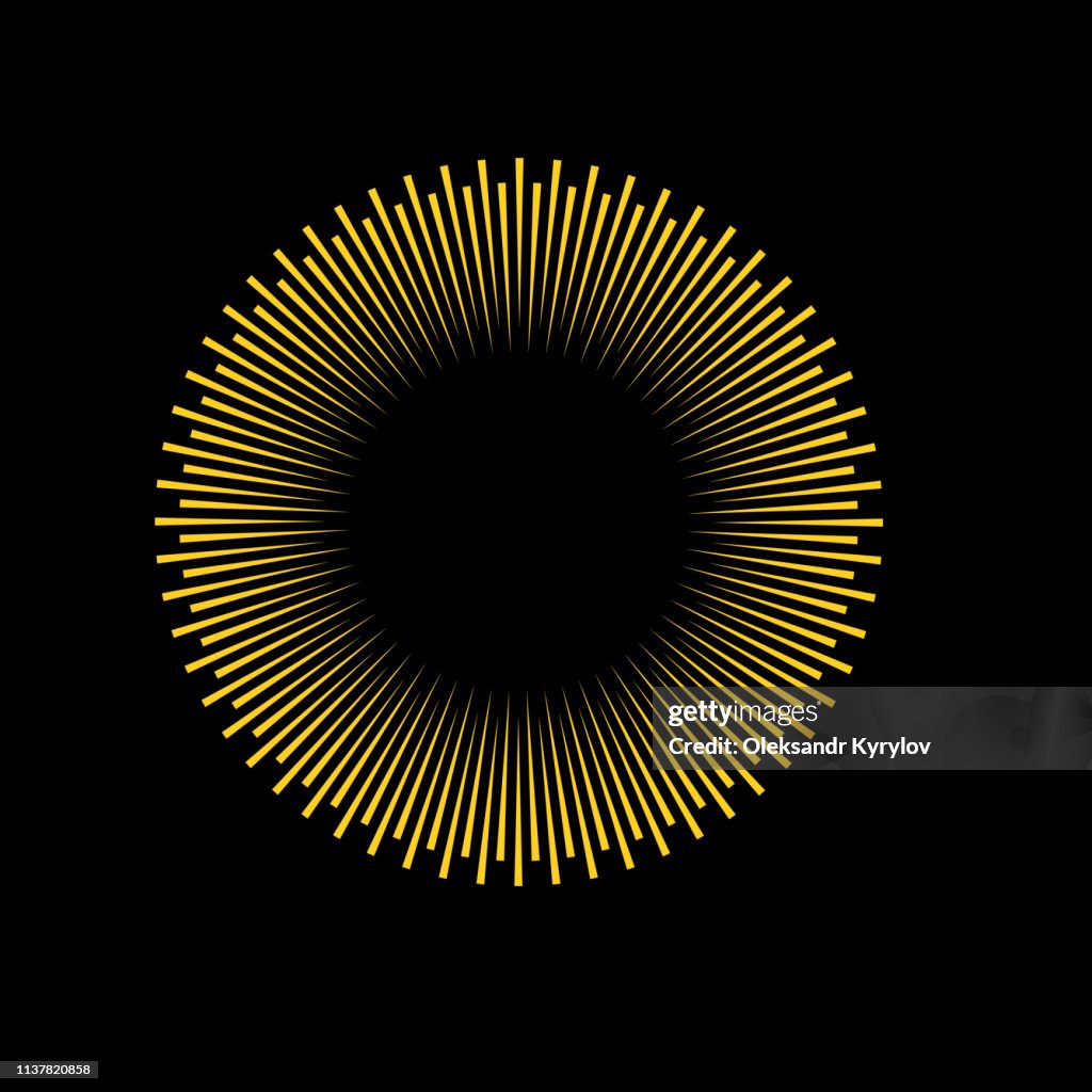 Circle With Rays Sun Rays Geometric Vector Circle Vectorillustration Isolated On Black ...