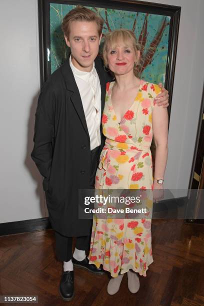 Arthur Darvill and Anne-Marie Duff attend the press night after party for "Sweet Charity" at The h Club on April 17, 2019 in London, England.