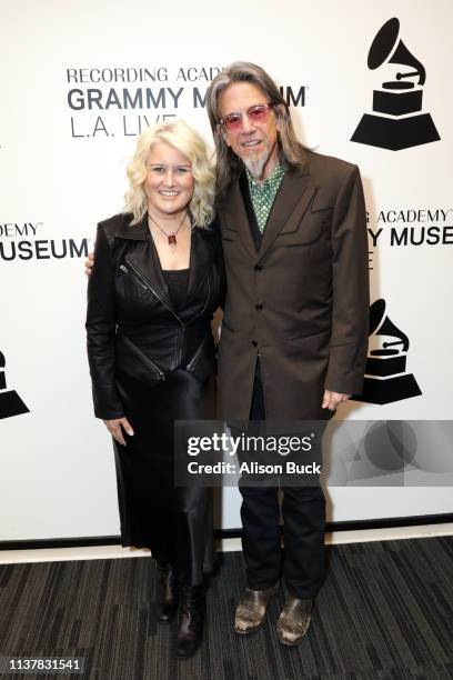 Paula Cole and Artistic Director of the GRAMMY Museum Scott Goldman attend The Drop: Paula Cole at GRAMMY Museum on April 17, 2019 in Los Angeles,...