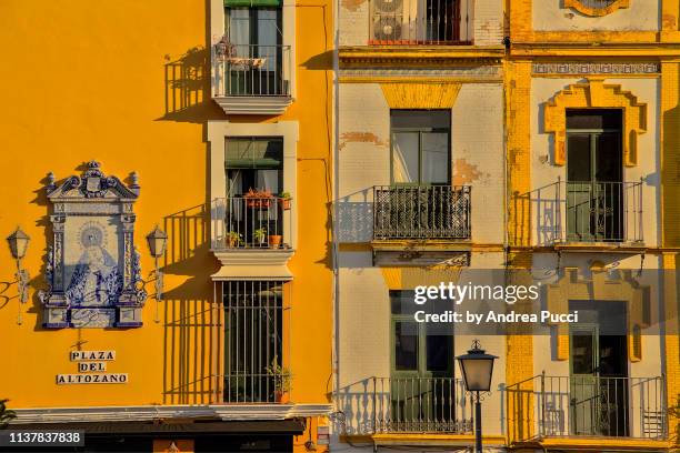 plaza de altozano, triana, seville, andalusia, spain - seville stock pictures, royalty-free photos & images