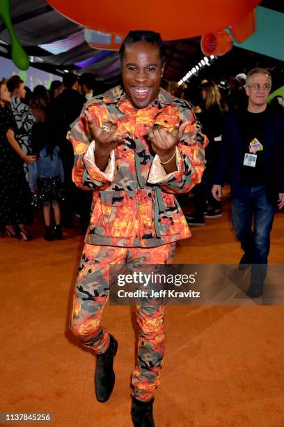Shameik Moore attends Nickelodeon's 2019 Kids' Choice Awards at Galen Center on March 23, 2019 in Los Angeles, California.