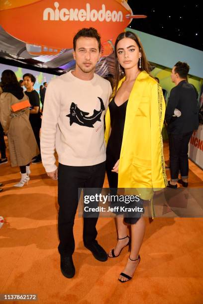 Brandon Korff and Yael Shelbia attend Nickelodeon's 2019 Kids' Choice Awards at Galen Center on March 23, 2019 in Los Angeles, California.