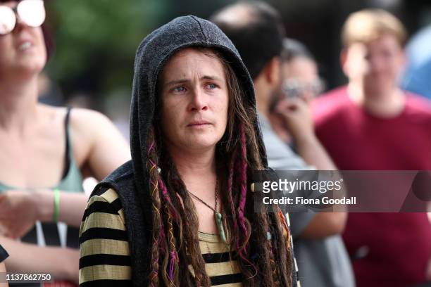 People gather to march against racism at Aotea Square on March 24, 2019 in Auckland, New Zealand. 50 people were killed, and dozens were injured in...