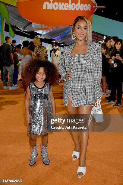 Yana and Serayah attend Nickelodeon's 2019 Kids' Choice Awards at Galen Center on March 23, 2019 in Los Angeles, California.