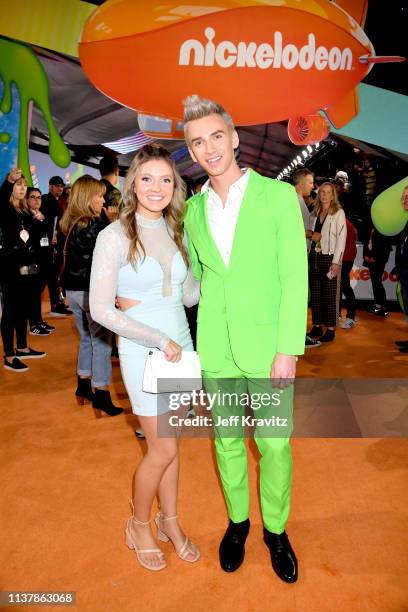 Stephen Sharer and Grace Sharer attend Nickelodeon's 2019 Kids' Choice Awards at Galen Center on March 23, 2019 in Los Angeles, California.