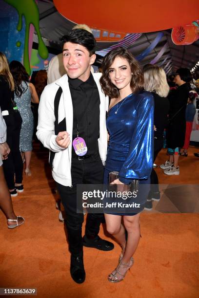 Michael Campion and Soni Bringas attend Nickelodeon's 2019 Kids' Choice Awards at Galen Center on March 23, 2019 in Los Angeles, California.