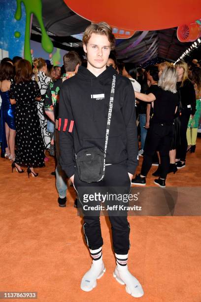 Logan Shroyer attends Nickelodeon's 2019 Kids' Choice Awards at Galen Center on March 23, 2019 in Los Angeles, California.