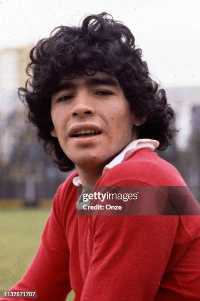 Diego Armando Maradona of Argentinos Juniors during a photoshoot with the club Argentinos Juniors, at Buenos Aires, Argentina on October 11th 1978