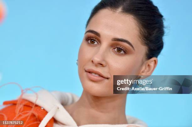 Naomi Scott attends Nickelodeon's 2019 Kids' Choice Awards at Galen Center on March 23, 2019 in Los Angeles, California.