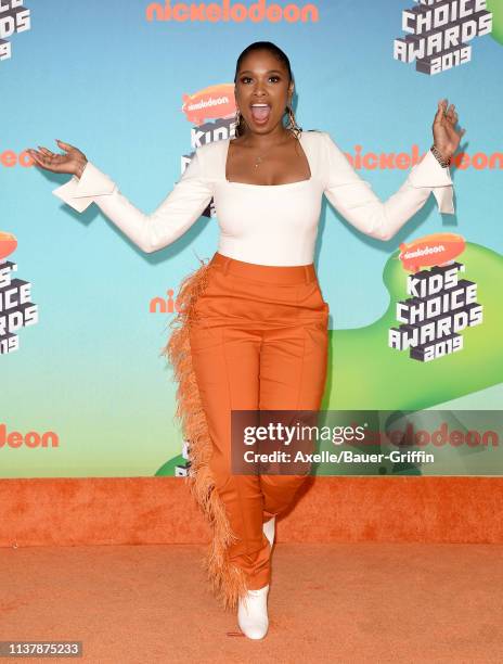 Jennifer Hudson attends Nickelodeon's 2019 Kids' Choice Awards at Galen Center on March 23, 2019 in Los Angeles, California.