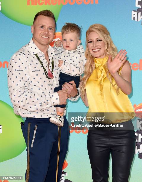 Spencer Pratt, Gunner Stone, and Heidi Montag attend Nickelodeon's 2019 Kids' Choice Awards at Galen Center on March 23, 2019 in Los Angeles,...