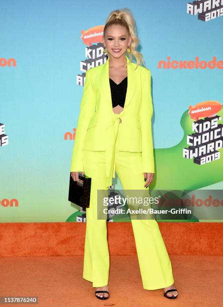 Jordyn Jones attends Nickelodeon's 2019 Kids' Choice Awards at Galen Center on March 23, 2019 in Los Angeles, California.