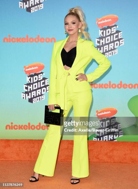 Jordyn Jones attends Nickelodeon's 2019 Kids' Choice Awards at Galen Center on March 23, 2019 in Los Angeles, California.