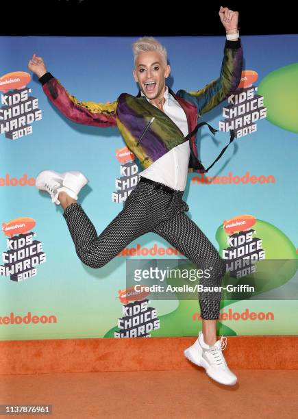 Frankie J. Grande attends Nickelodeon's 2019 Kids' Choice Awards at Galen Center on March 23, 2019 in Los Angeles, California.