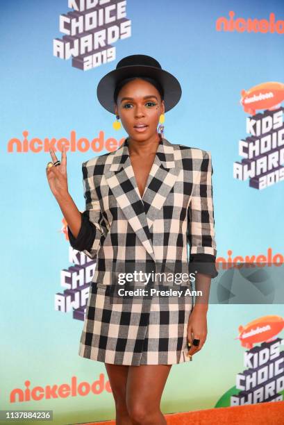 Janelle Monáe attends Nickelodeon's 2019 Kids' Choice Awards at Galen Center on March 23, 2019 in Los Angeles, California.