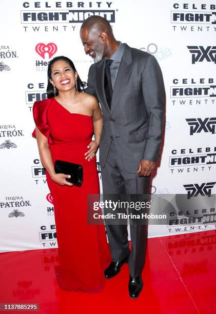 Leilani Malia Mendoza and Brian McKnight attend Celebrity Fight Night XXV at JW Marriott Phoenix Desert Ridge Resort & Spa on March 23, 2019 in...