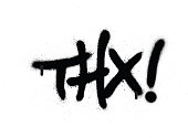 graffiti THX chat abbreviation in black over white