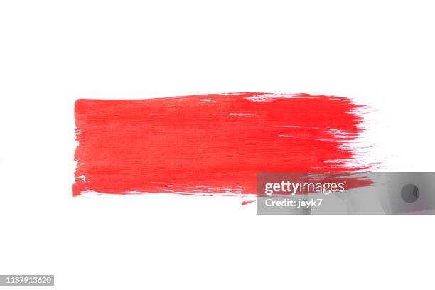 red paint stroke - water color brush stroke stock-fotos und bilder