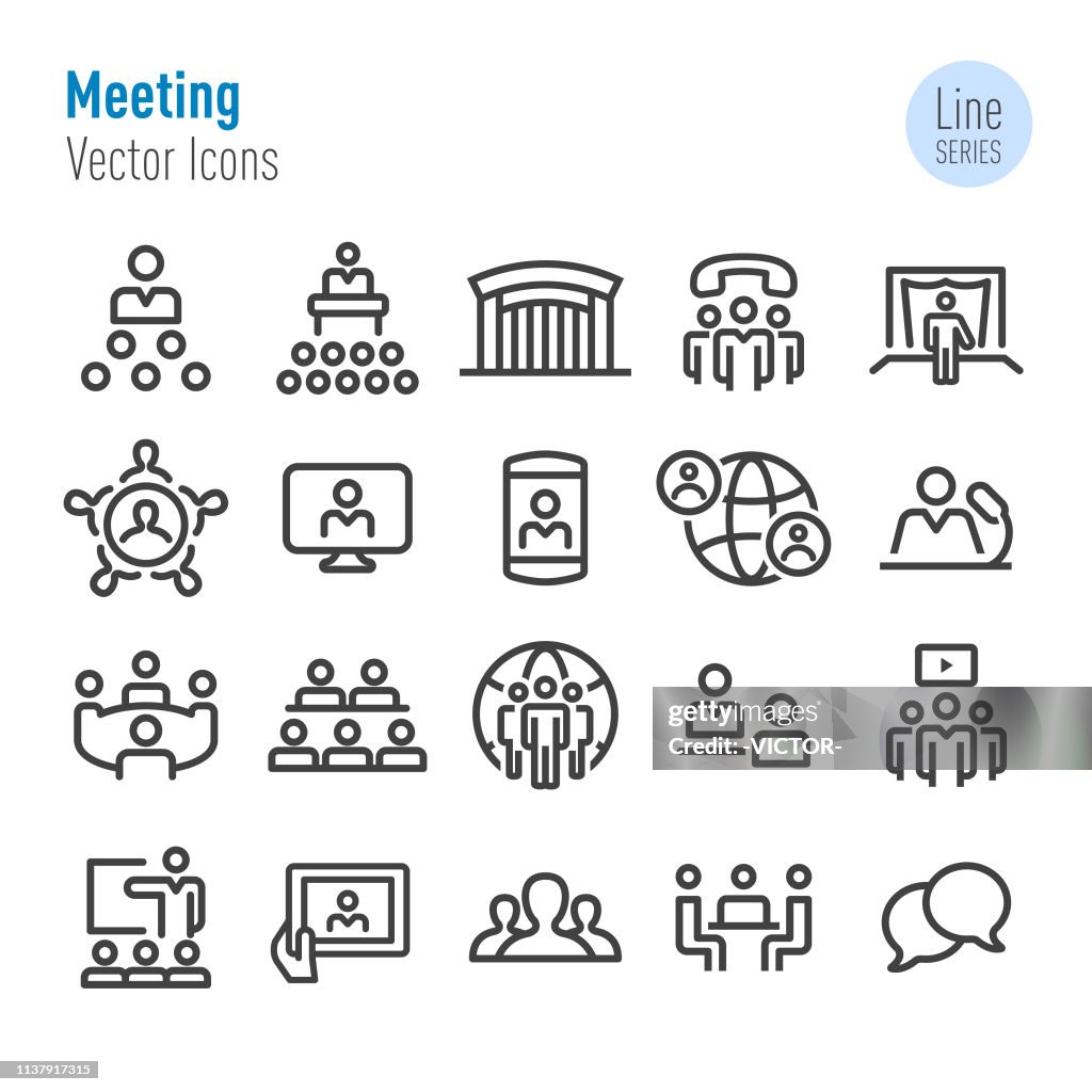 Meeting-Icons-Vector Line Series