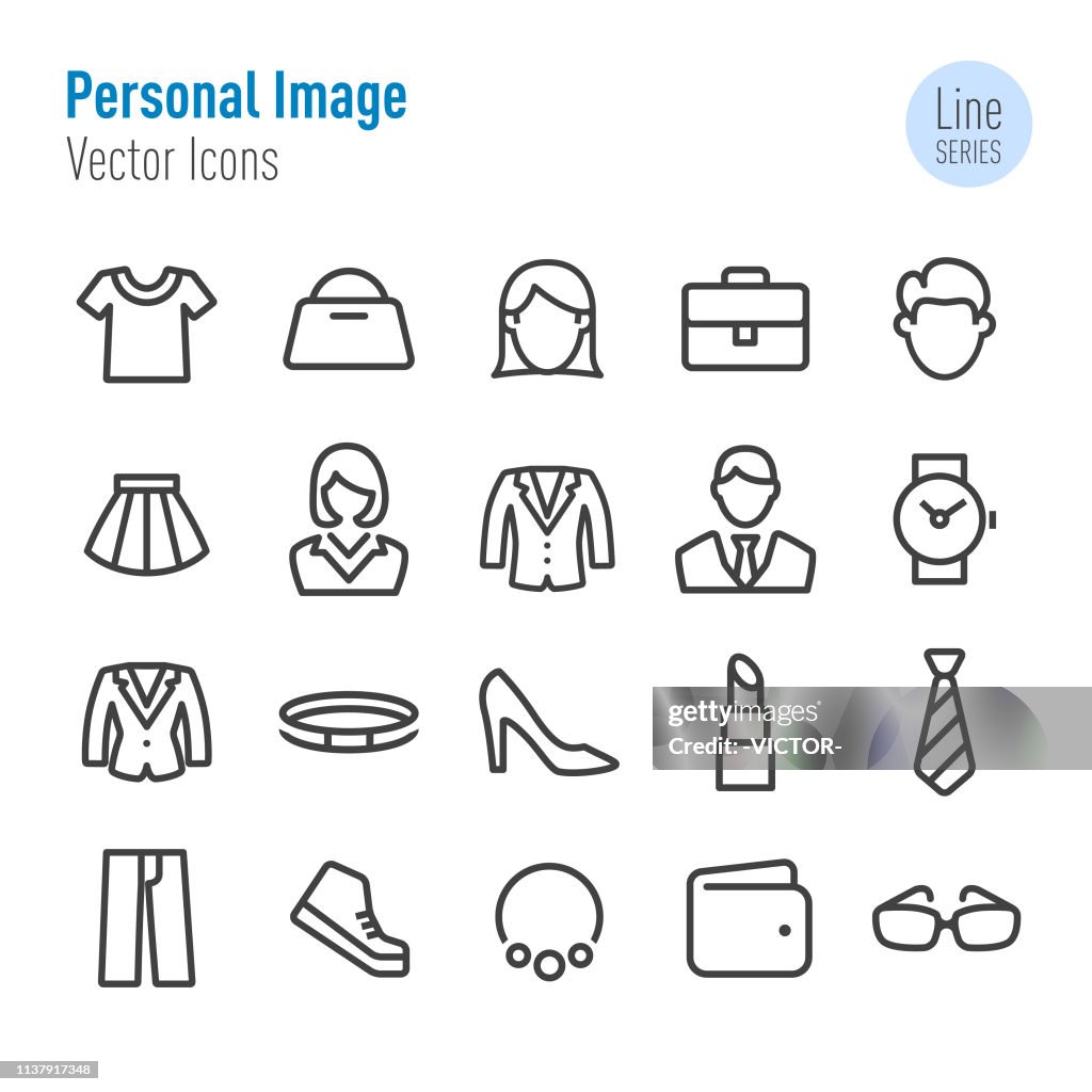 Persönliche Bild-Icons-Vector Line Serie