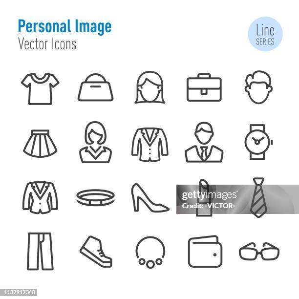 ilustraciones, imágenes clip art, dibujos animados e iconos de stock de iconos de imagen personal-vector line series - zapatos de tacon