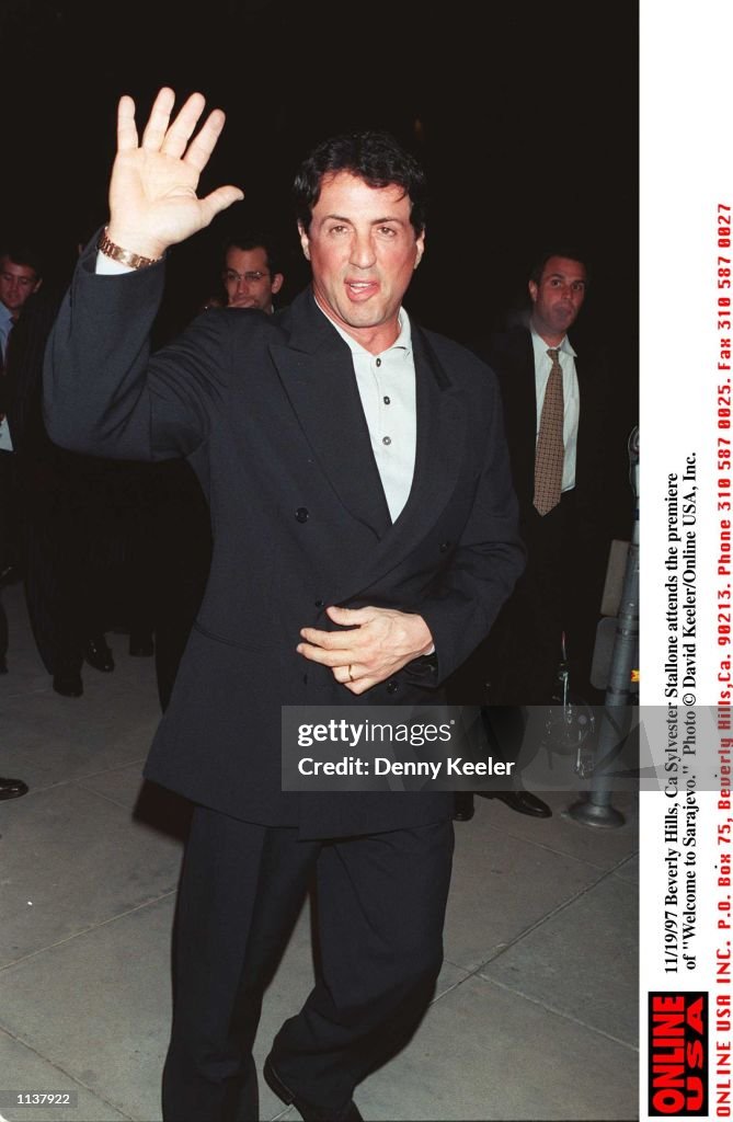 11/19/97 Beverly Hills, Ca Sylvester Stallone attends the premiere of "Welcome to Sarajevo."